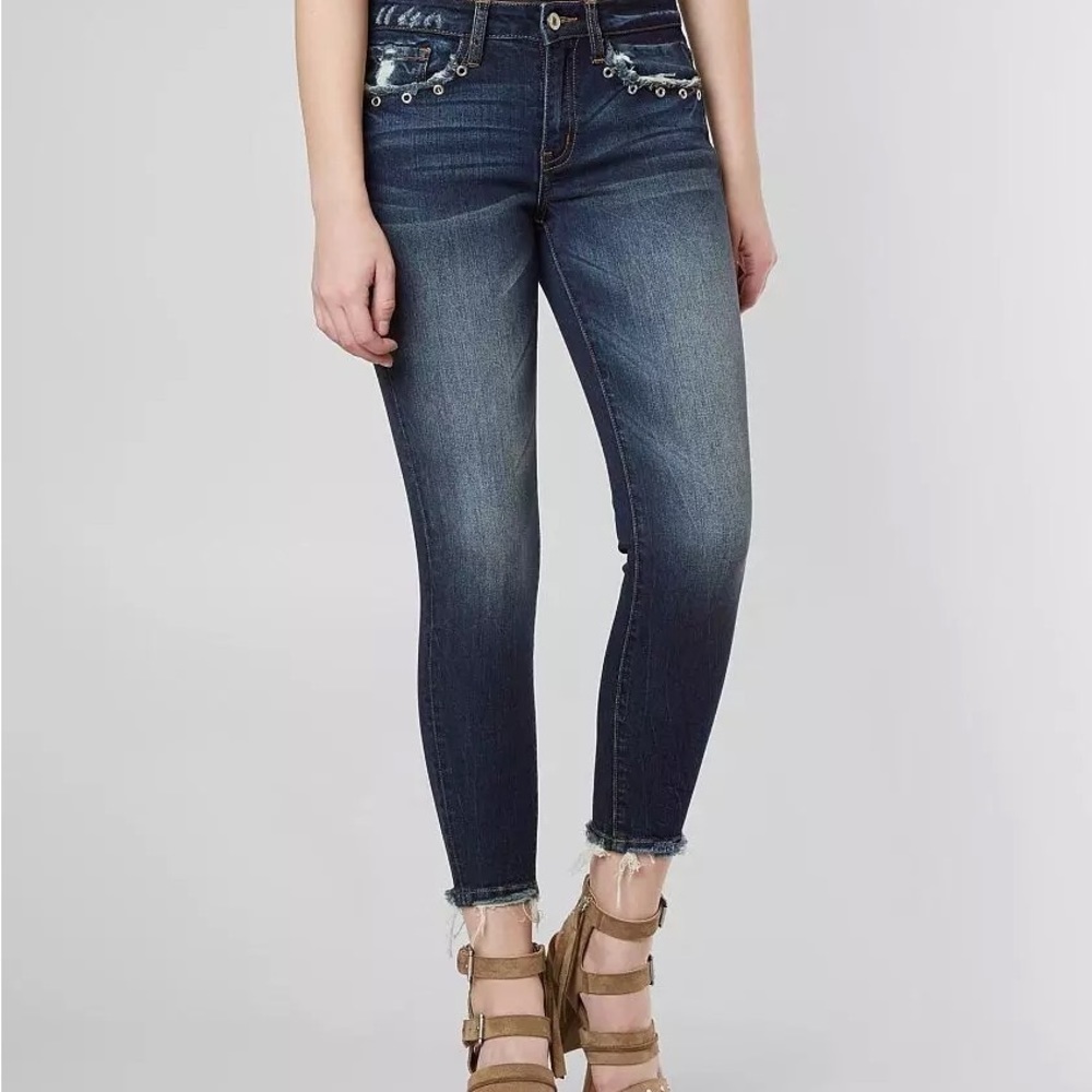 Kancan Mid-Rise Ankle Skinny Jeans